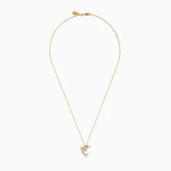 Effy Jewelry Seaside 14K Yellow Gold Multi Sapphire and Diamond Dolphin Pendant | Necklaces & Pendants