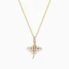 Effy Jewelry Seaside 14K Yellow Gold Pearl and Diamond Sting Ray Pendant | Necklaces & Pendants