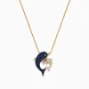 Effy Jewelry Seaside 14K Yellow Gold Sapphire u0026 Diamond Dolphins Pendant, 0.72 TCW | Necklaces & Pendants