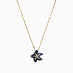 Effy Jewelry Seaside 14K Yellow Gold Sapphire u0026 Diamond Starfish Pendant, 0.41 TCW | Necklaces & Pendants