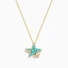 Effy Jewelry Seaside 14K Yellow Gold Turquoise and Diamond Starfish Pendant | Necklaces & Pendants