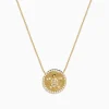 Effy Jewelry Seaside 14K Yellow Gold White and Black Diamond Turtle Necklace | Necklaces & Pendants