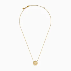 Effy Jewelry Seaside 14K Yellow Gold White and Black Diamond Turtle Necklace | Necklaces & Pendants
