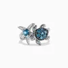 Effy Jewelry Seaside S. Silver Topaz u0026 Diamond Turtle and Starfish Ring, 1.06 TCW | Rings