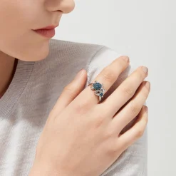 Effy Jewelry Seaside S. Silver Topaz u0026 Diamond Turtle and Starfish Ring, 1.06 TCW | Rings