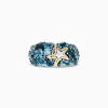 BH Multi Seaside Silver and 18K Gold Blue Topaz Starfish Ring, 6.70 TCW | Rings