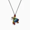 Effy Jewelry 925 Seaside Sterling Silver Multi Sapphires Turtle Pendant | Necklaces & Pendants