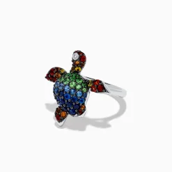 Effy Jewelry 925 Seaside Sterling Silver Mutli Sapphires Turtle Ring | Rings