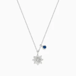 BH Multi Seaside Sterling Silver Diamond and Sapphire Ship Wheel Pendant | Necklaces & Pendants