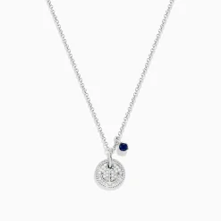 BH Multi Seaside Sterling Silver Sapphire and Diamond Anchor Necklace | Necklaces & Pendants