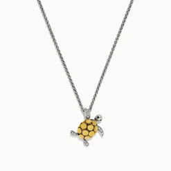 BH Multi Seaside Sterling Silver u0026 18K Gold Diamond Turtle Pendant, 0.04 TCW | Necklaces & Pendants