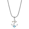 Effy Jewelry Seaside Sterling Silver u0026 18K Gold Blue Topaz Anchor Pendant, 0.80 TCW | Necklaces & Pendants