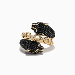 Effy Jewelry Signature 14K Gold Black Diamond Panther Bypass Statement Ring | Rings