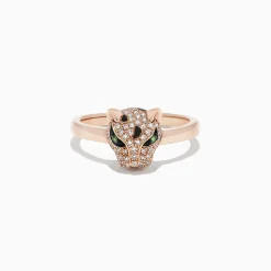 Effy Jewelry Signature 14K Rose Gold Diamond and Tsavorite Mini Ring, 0.25 TCW | Rings