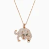 Effy Jewelry Signature 14K Rose Gold Diamond and Emerald Panther Pendant | Necklaces & Pendants