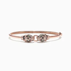 Effy Jewelry Signature 14K Rose Gold Diamond and Tsavorite Bangle, 0.79 TCW | Bracelets