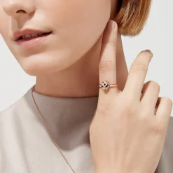 Effy Jewelry Signature 14K Rose Gold Diamond and Tsavorite Mini Ring, 0.25 TCW | Rings