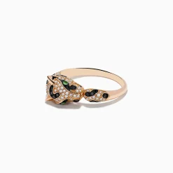 Effy Jewelry Signature 14K Rose Gold Diamond and Garnet Panther Ring, 0.56 TCW | Rings