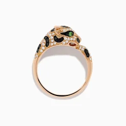 Effy Jewelry Signature 14K Rose Gold Diamond and Garnet Panther Ring, 0.56 TCW | Rings