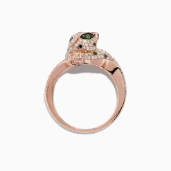 Effy Jewelry Signature 14K Rose Gold Diamond and Tsavorite Ring, 0.72 TCW | Rings