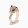 Effy Jewelry Signature 14K Rose Gold Emerald and Diamond Panther Ring | Rings