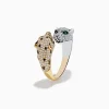 Effy Jewelry Signature 14K 2-Tone Gold Diamond and Emerald Panther Bypass Ring | Rings