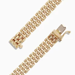 Effy Jewelry Signature 14K 2-Tone Gold Diamond and Emerald 7" Bracelet, 1.35 TCW | Bracelets