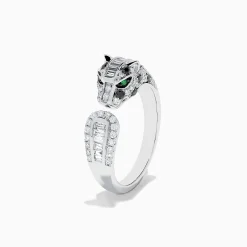 BH Multi Signature 14K White Gold and Emerald Panther Ring | Rings