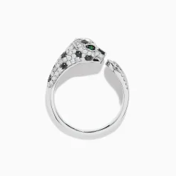 BH Multi Signature 14K White Gold and Emerald Panther Ring | Rings