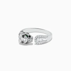 BH Multi Signature 14K White Gold and Emerald Panther Ring | Rings
