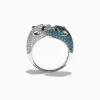 Effy Jewelry Signature 14K White Gold Blue and White Diamond Panther Ring, 1.48 TCW | Rings