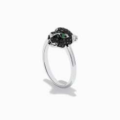 Effy Jewelry Signature 14K White Gold Black Diamond Panther Ring | Rings