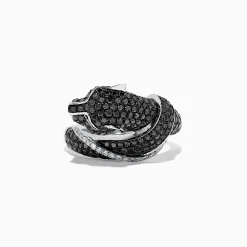 Effy Jewelry Signature 14K White Gold Black u0026 White Diamond Panther Ring, 1.54 TCW | Rings