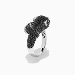 Effy Jewelry Signature 14K White Gold Black u0026 White Diamond Panther Ring, 1.54 TCW | Rings