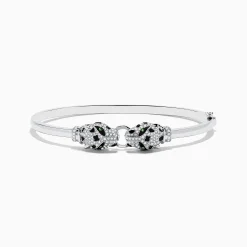 Effy Jewelry Signature 14K White Gold Diamond and Tsavorite Bangle | Bracelets