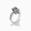 Effy Jewelry Signature 14K White Gold Diamond and Tsavorite Panther Ring | Rings