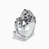 Effy Jewelry Signature 14K White Gold Diamond and Emerald Panther Ring | Rings