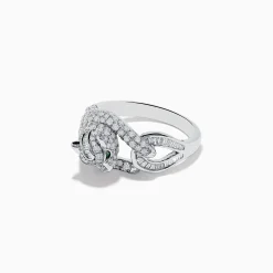 Effy Jewelry Signature 14K White Gold Emerald and Diamond Panther Ring | Rings