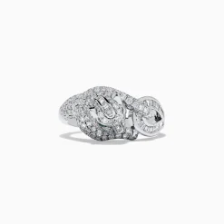 Effy Jewelry Signature 14K White Gold Emerald and Diamond Panther Ring | Rings