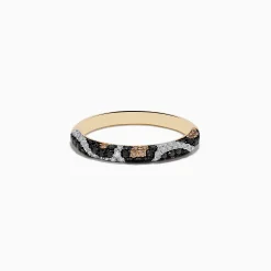 Effy Jewelry Signature 14K Yellow Gold Black, Espresso, and White Diamond Ring | Rings