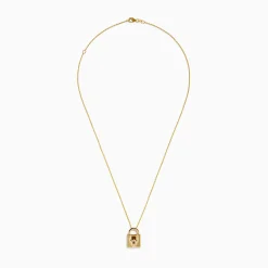 Effy Jewelry Signature 14K Yellow Gold Black Diamond Lock Pendant | Necklaces & Pendants