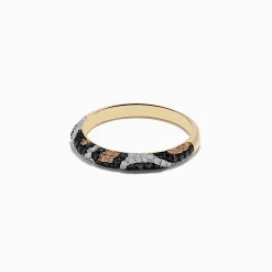 Effy Jewelry Signature 14K Yellow Gold Black, Espresso, and White Diamond Ring | Rings