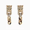 Effy Jewelry Signature 14K Yellow Gold Diamond and Emerald Panther Earrings | Earrings