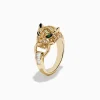 Effy Jewelry Signature 14K Yellow Gold Diamond and Emerald Panther Ring | Rings