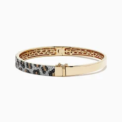 BH Multi Signature 14K Yellow Gold Diamond Panther Spot Bangle | Bracelets
