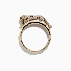 Effy Jewelry Signature 14K Yellow Gold Diamond and Tsavorite Panther Ring, 0.64 TCW | Rings