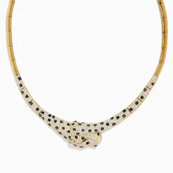 Effy Jewelry Signature 14K Yellow Gold Emerald, Black and White Diamond Necklace | Necklaces & Pendants