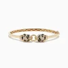 BH Multi Signature 14K Yellow Gold Emerald and Multi Diamond Bangle | Bracelets