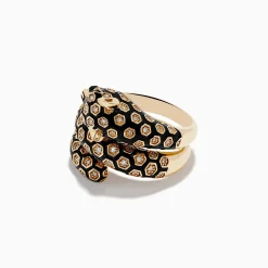 Effy Jewelry Signature 14K Yellow Gold Emerald and Diamond Panther Ring | Rings