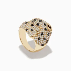 Effy Jewelry Signature 14K Yellow Gold Emerald, Black and White Diamond Ring | Rings